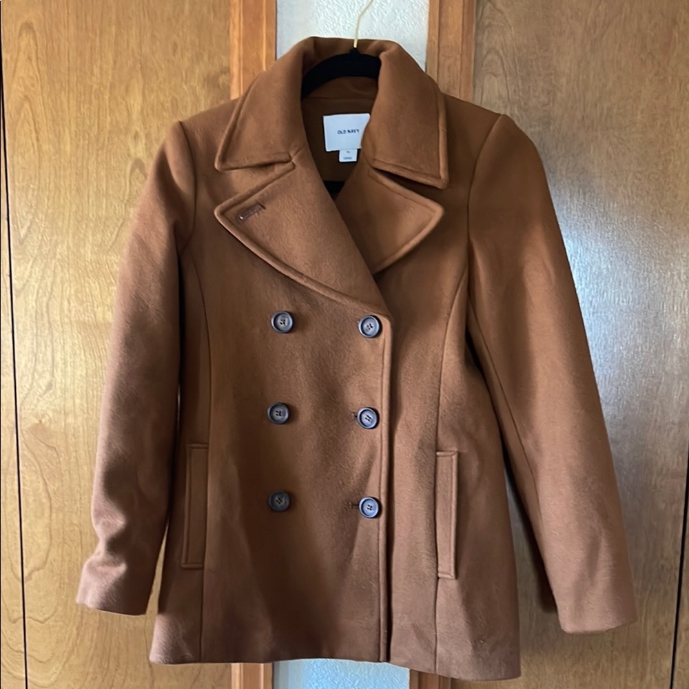 Brown Double-Breasted Women's Coat
